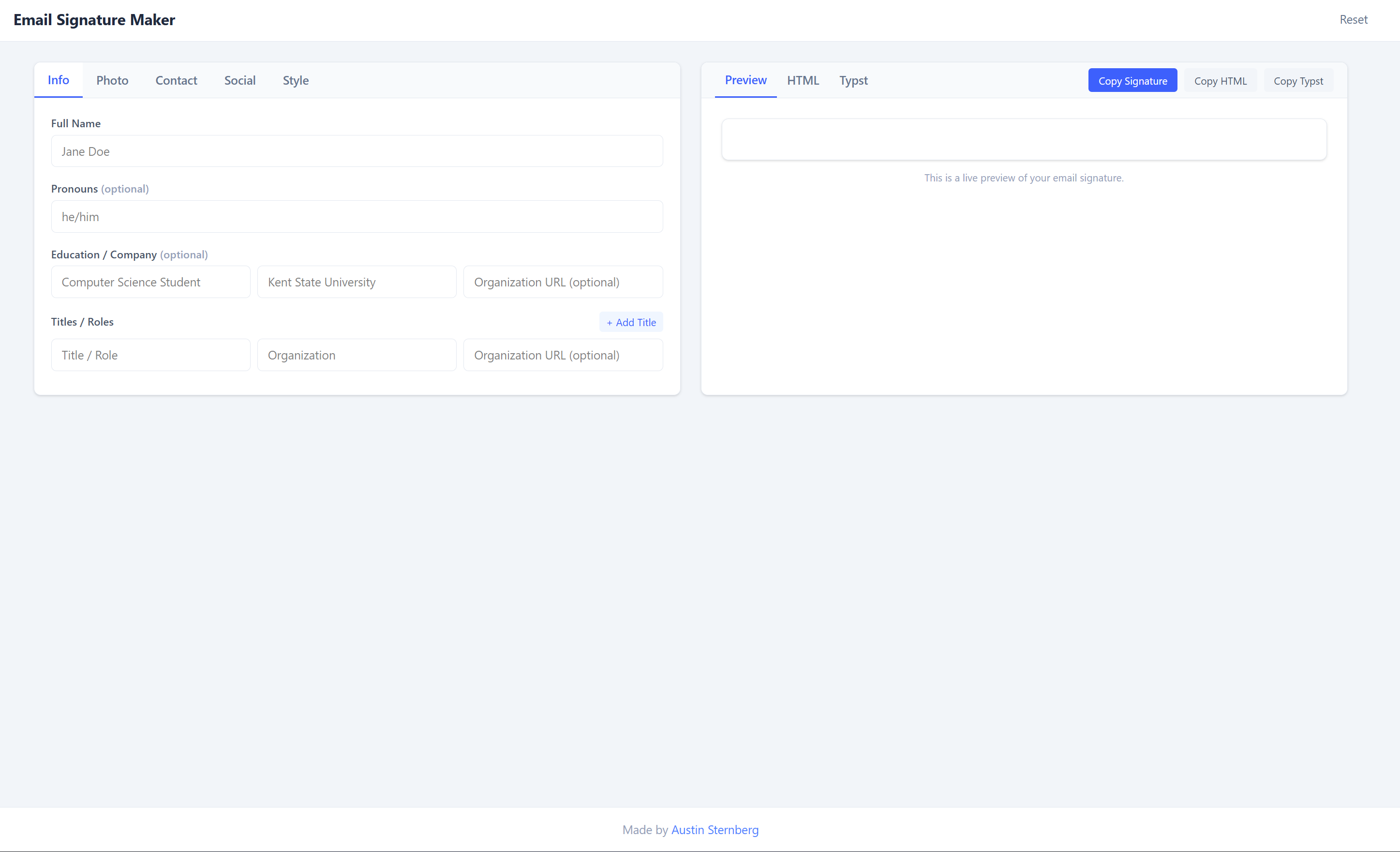 Typst Email Signature Generator